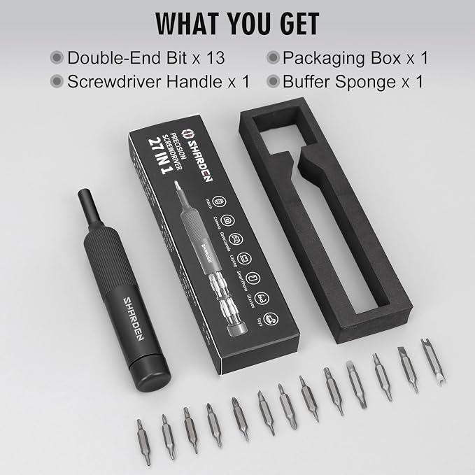 27-in-1 Precision Screwdriver Set Multi Bit Mini Small Screwdriver | Magnetic Screwdriver Set Pen Style Manual Repair Tool Kit For Eyeglass, Watch, Computer, Jewelers, Laptop, Electronics, Phone