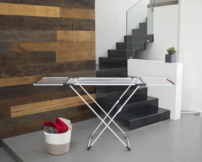 Vileda Surprise ‎186 x 57 x 108 cm, Aluminium/Resin, White, Extendable and Foldable Clothes Airer, 2.7 kg