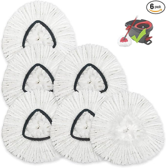 for Ocedar Spin Mop Replacement Head 6 Pack Mop Refill Compatible with Ocedar Triangle Swivel Mops Microfiber Swivel Mop Refill, for Ocedar Easywring 1 Tank Spin Mop,Machine Washable Easy-to-Replace