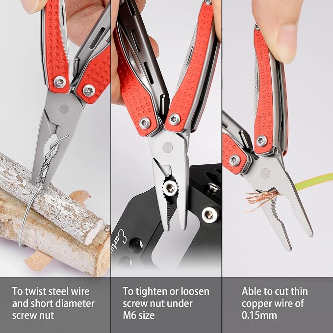 NexTool Mini Flagship EDC Keychain Multitool, Mini Pocket Knife (Red) | 10-in-1 Multi Tool, 30Cr13 Full Size Scissors, EDC Fifth-Pocket Tool, Cool Gadgets for Men, Gifts for Men on Christimas