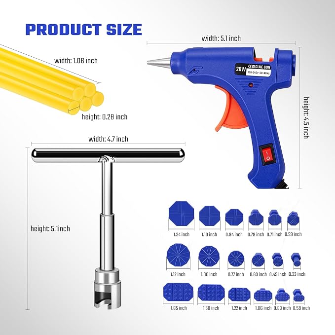 Car Dent Repair Removal Kit Small Paintless Auto Body Puller Remover Tool Tools,28Pcs Dent Pull Kits,Dent Remover Tool for Car Door Dents Hail Damage Refrigerator Dents