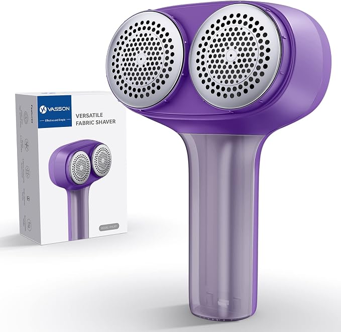 VASSON Fabric Shaver, Sweater Depiller & Pilling Remover | Dual-Head Design for 2X Faster Pilling Removal on Sweaters & Couches