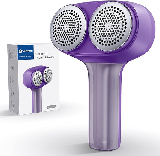 VASSON Fabric Shaver, Sweater Depiller & Pilling Remover | Dual-Head Design for 2X Faster Pilling Removal on Sweaters & Couches