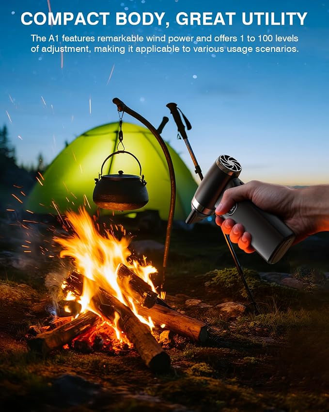 Compressed Air Duster Electric Blower Cordless Canned Air Substitute | 90000RPM 60 MPH High Wind Speed 6000mAh Battery Powerful Cleaner for Computer, Car, Home, etc.