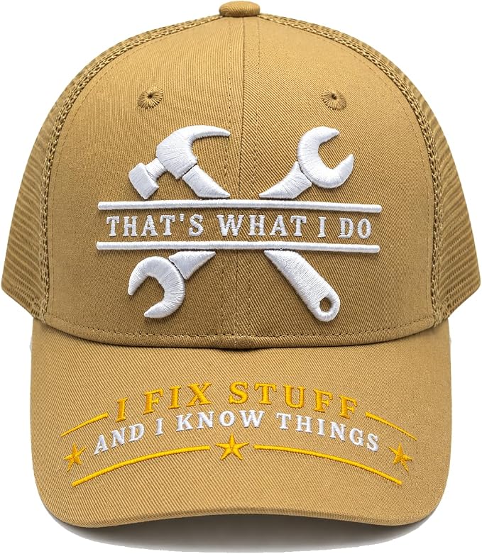 I Fix Stuff Funny Dad Hat,Gifts for Men Who Have Everything,Fathers Day Birthday Gift for Dad OR Husband