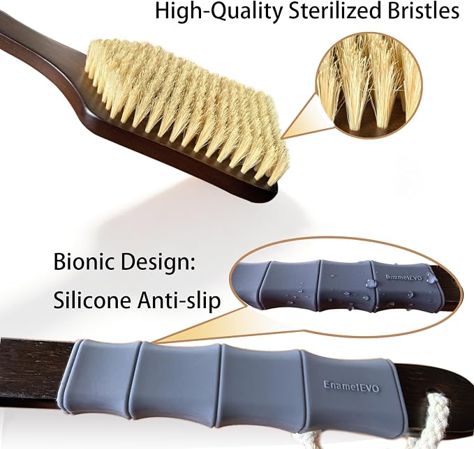 Back Scrubber for Shower,Exfoliating Shower for Men with Long Handle,Dry Brushing Body Brush,Lymphatic Contour for Full Body Exfoliation, Skin Cleansing & Lymphatic Drainage
