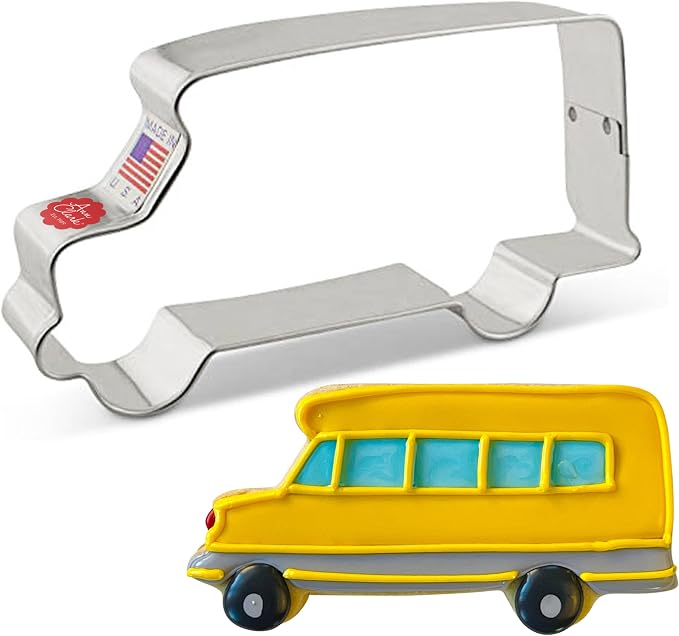 Ann Clark School Bus Cookie Cutter 4-1/2" Made in USA
