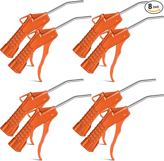 Honoson Air Nozzle Blower Gun Pistol Grip Air Blow Tool Compressor Accessories for Industrial Household Mechanics(Orange,8 Pcs)