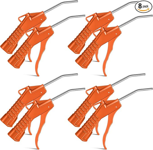 Honoson Air Nozzle Blower Gun Pistol Grip Air Blow Tool Compressor Accessories for Industrial Household Mechanics(Orange,8 Pcs)