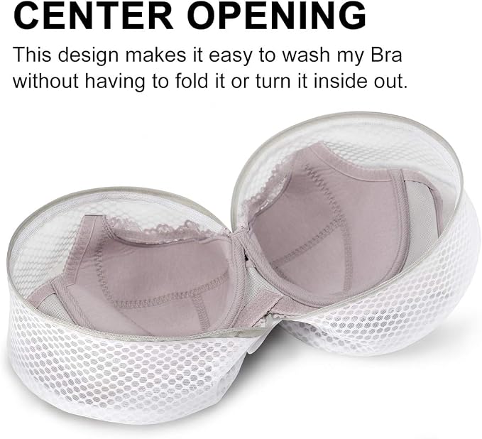 Muchfun 3Pcs Bra Wash Bags, Honeycomb Mesh Laundry Bags for Delicates | Lingerie, Intimates and Underwear 8 x 8 x 8 Inches