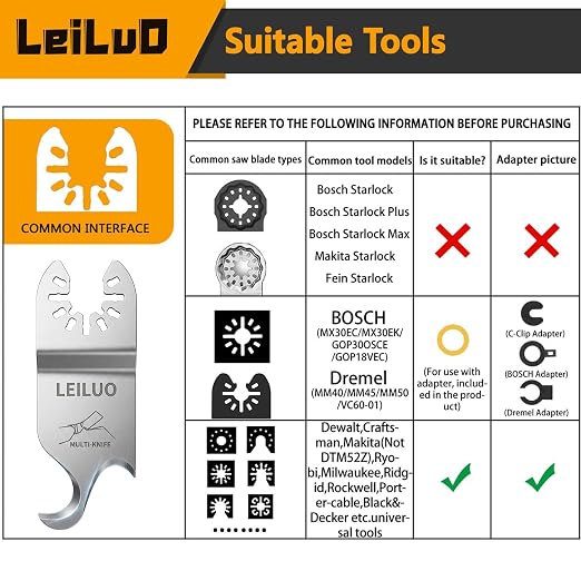 6 Pcs Gen-2 Oscillating Tool Hook Blade Cardboard Carpet Shingle Cutting Multi Tool Hook Knife Blade Compatible with DeWalt Makita Milwaukee and More