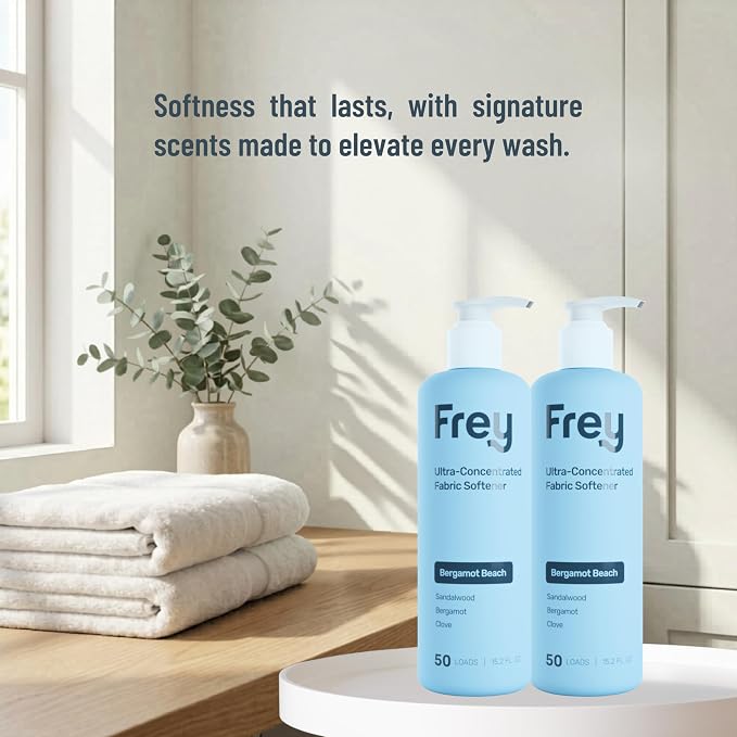 FREY Plant-Powered Fabric Softener, 2-Pack, Bergamot Beach