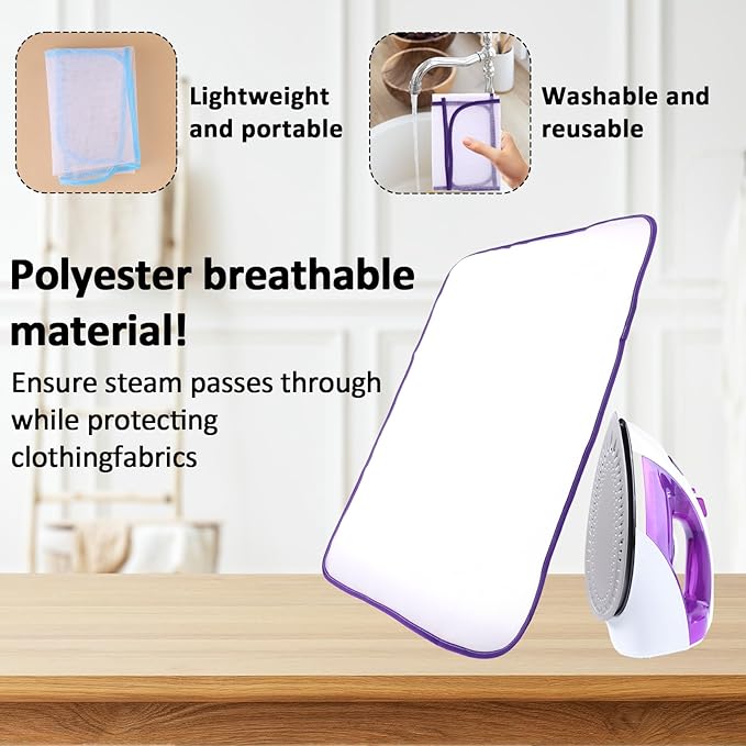2 Pack Ironing Scorch Mesh Cloth Protective, Cloth Scorch-Saving Ironing Protector Insulation Pad, Ironing Cloth to Protect Clothes, Ironing Pad for Sewing and Ironing Fabric Protector Tool