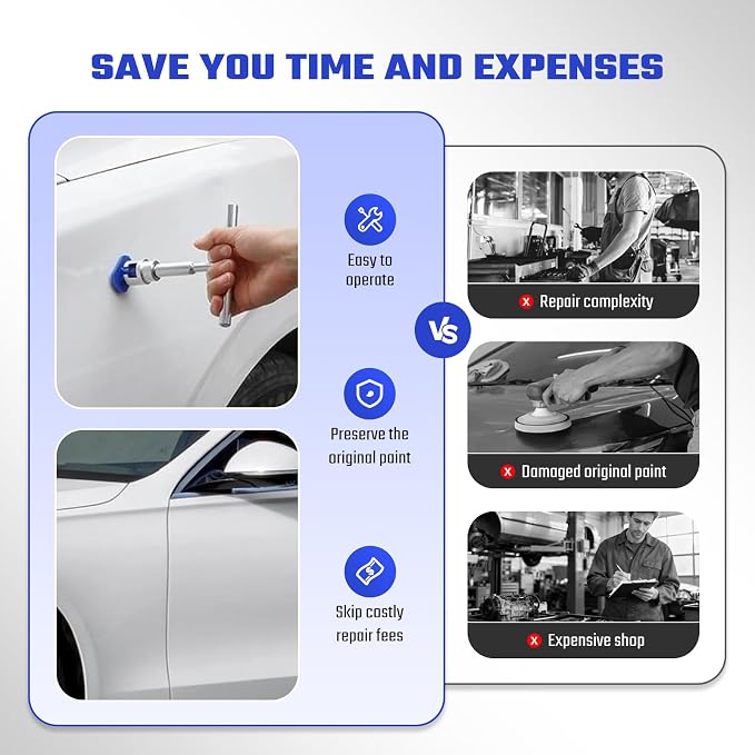 Car Dent Repair Removal Kit Small Paintless Auto Body Puller Remover Tool Tools,28Pcs Dent Pull Kits,Dent Remover Tool for Car Door Dents Hail Damage Refrigerator Dents