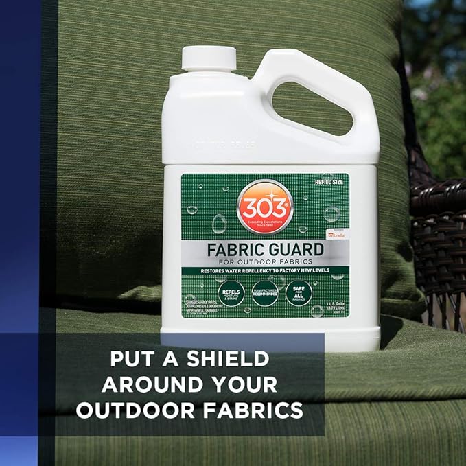 303 Fabric Guard Water Repellent for Outdoor Fabrics, 1 Gallon 4-Pack | Restores water and stain resistance on outdoor fabric, canvas, cushions, and upholstery.