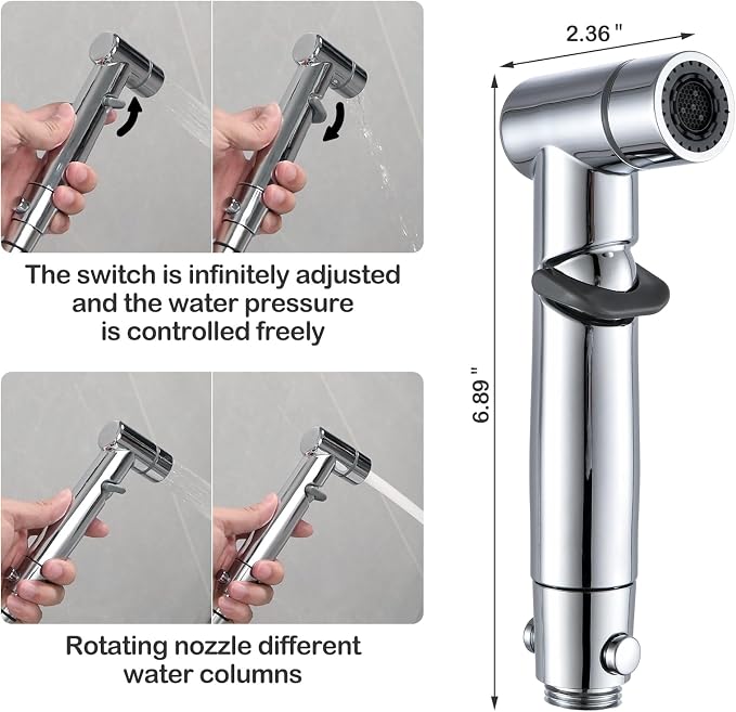 Handheld Bidet Sprayer for Toilet Kit Cleaning Assistant Jet Spray Bidet Attachment with Adjustable Water Pressure Easy Control One Button Shut-Off Water
