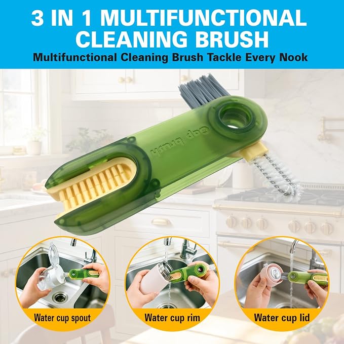 King Origin 12 PCS Home Crevice Cleaning Brush Set | Kitchen Bathroom Cup Lid Straw Dryer Vent Gap Cleaning Tools Household Cleaning Supplies