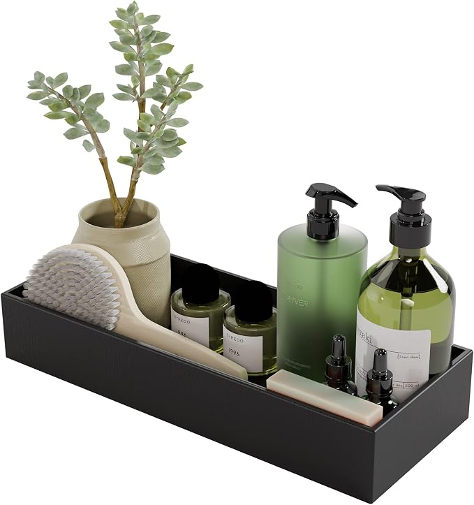 Black Bamboo Drawer Organizer - Silverware&Utensil Holder Organizer for Kitchen Drawers, Multi-Use Drawer Dividers Boxes for Bathroom Counter，Cabinet, Garage, Office Desk, Makeup, Jewelry (15"6"2.5") | Silverware Cutlery Utensil Tray, Multi-Use Drawer ...