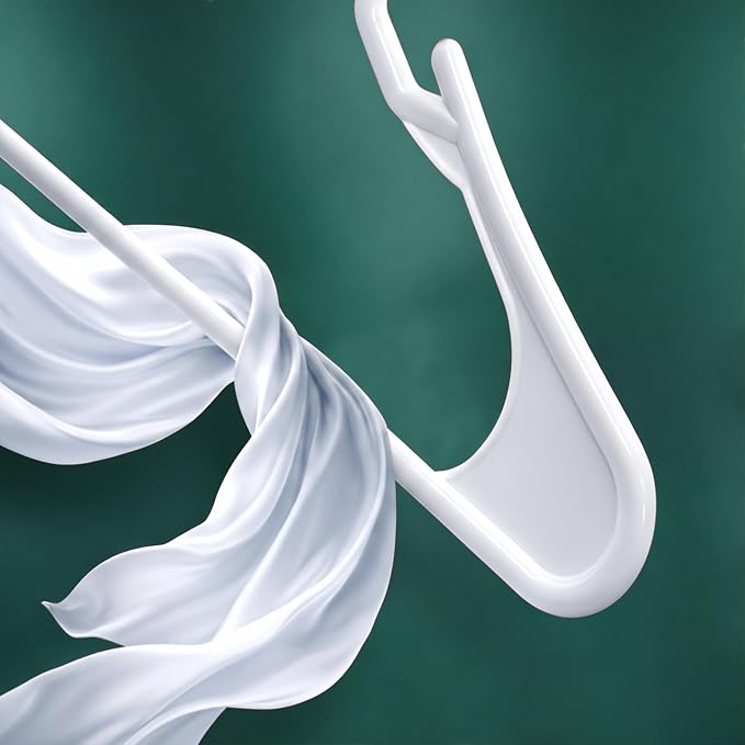 Utopia Home Plastic Hangers 100 Pack – Space Saving Clothes Hanger White | Durable & strong | Closet organizer & storage | Ideal for apartments, dorms & stocking stuffers