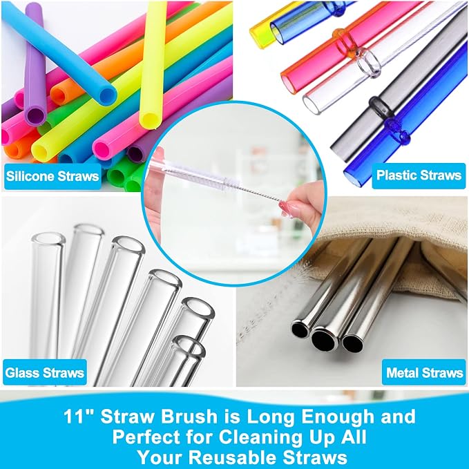 Water Bottle Cleaner Brush Kit for Owala/Stanley/Yeti Tumbler Cup | Multifunctional Bottle Brush and Long Straw Cleaner Brush Set,Cleaning Kit for Baby Bottles,Tumbler Cup Accessories,3 Pack