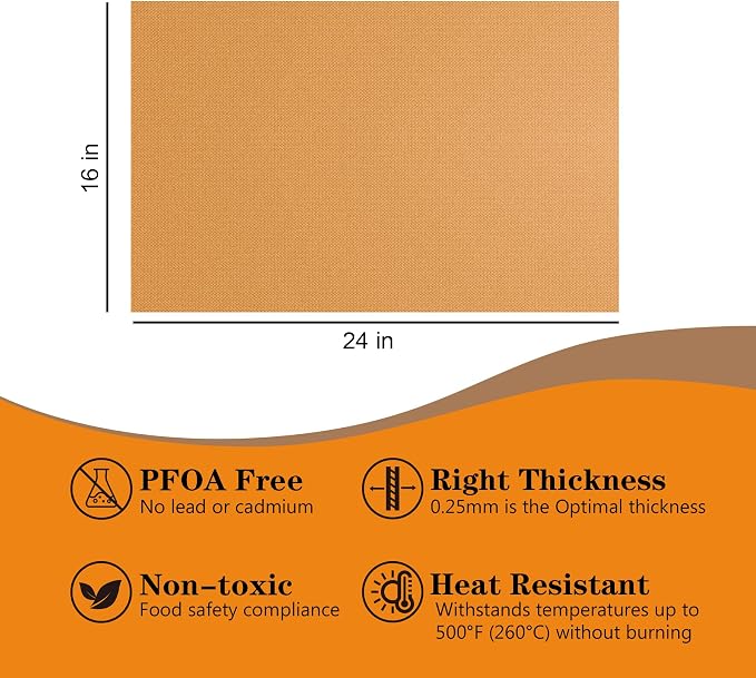 UBeesize 4 Pack XL Thickened Copper Oven Liners for Bottom of Oven, Reusable 17x25 Inch Heavy Duty Non Stick Teflon Oven Mats BPA & PFOA Free, Fit Electric Gas Toaster Convection Ovens Grills