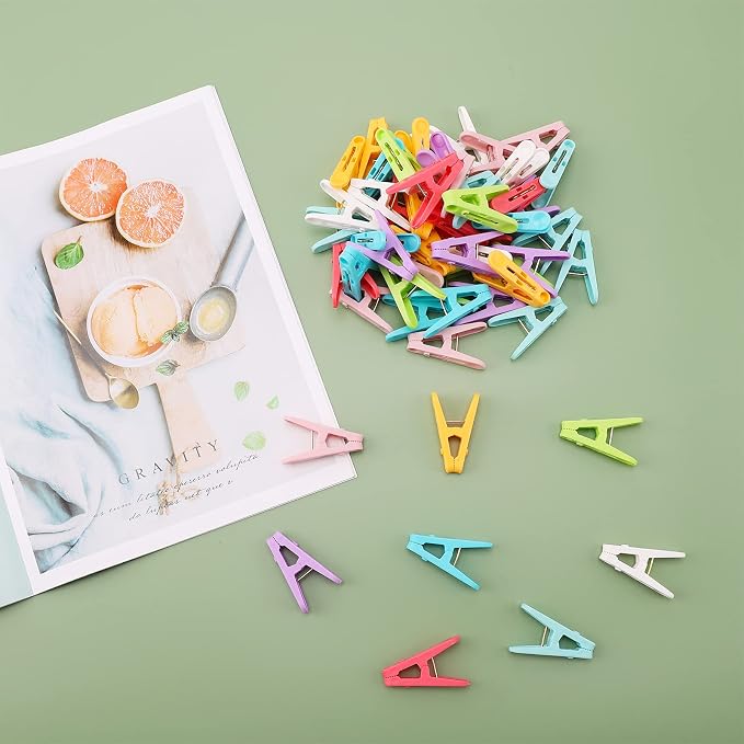 Colored Clothespins 110 PCS Plastic Clips Windproof Towel Clips | 10 Colors Each 11 PCS Laundry Clothes with Spring 2 Inch