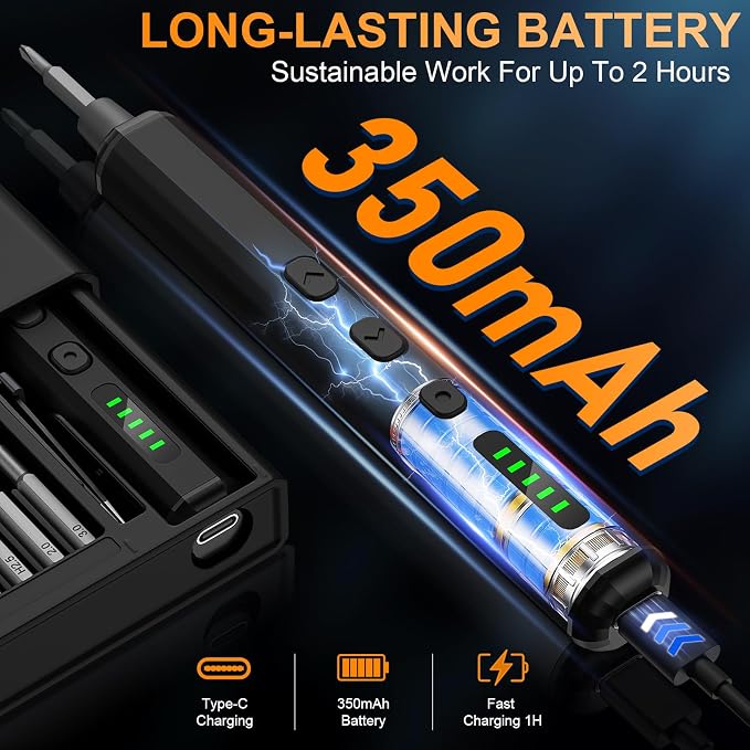 Mini Electric Screwdriver, 3.7V Precision Screwdriver Set Cordless Screwdrivers Rechargeable 72 In 1 Magnetic Bit Repair Tech Tool Kit for Electronics Computer Phone Laptop Camera RC Car Watch Glasses