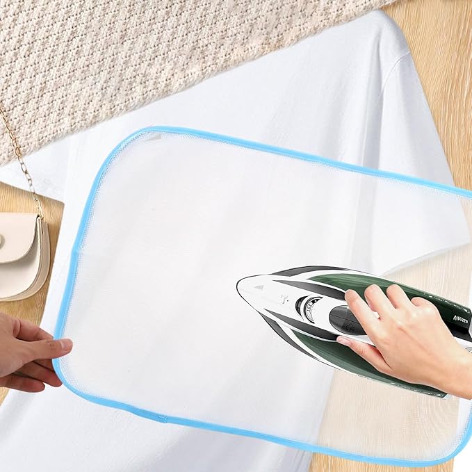 Pressing Cloth for Ironing, 4 PCS Ironing Cloth to Protect Clothes and Grey Tip Steaming Mitt, Heat Resistant Mesh Protector Can Effectively Absorb The Heat from The Iron (Pink, Blue)