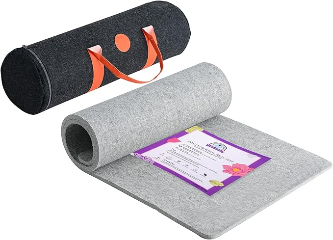 Rdutuok Wool Pressing Mat 60 x 22 Inch Extra Large Ironing Mat for Quilting 1/2" Thick 100% New Zealand Wool Ironing Pad for Quilters Tabletop Ironing Board Alternative for Sewing and Embroidery