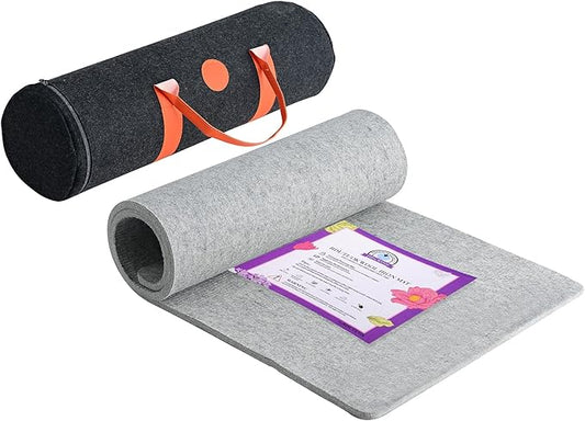 Rdutuok Wool Pressing Mat 60 x 22 Inch Extra Large Ironing Mat for Quilting 1/2" Thick 100% New Zealand Wool Ironing Pad for Quilters Tabletop Ironing Board Alternative for Sewing and Embroidery