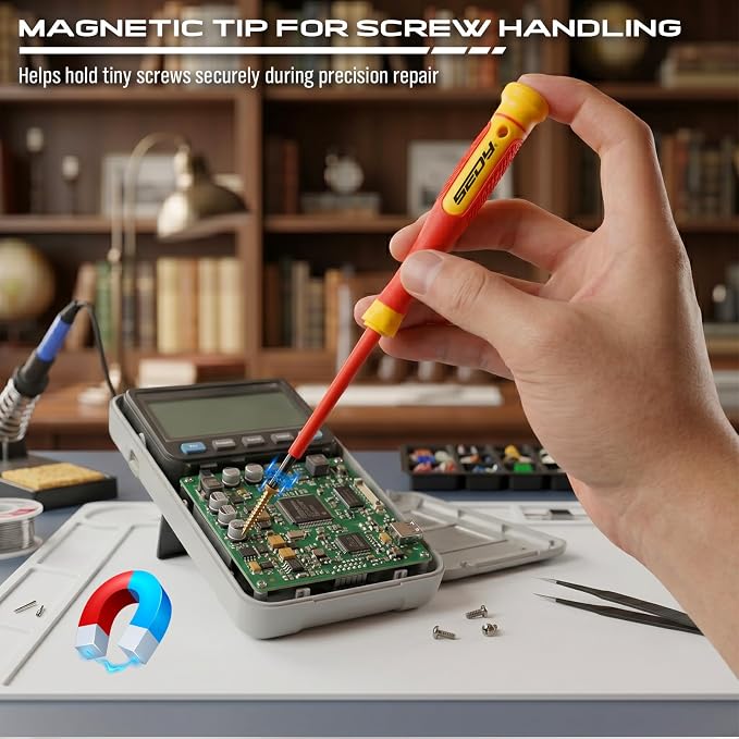 14-Piece Precision Screwdriver Set, Repair Tool Kit with Phillips, Torx and Slotted Screwdrivers, Voltage Test Screwdriver for Electronics, Eyeglasses, Watches, Small Repairs, DIY Use and Tool Set