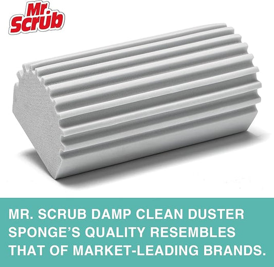 Damp Dusting Sponge Duster, 2 Pack Grey Dust Cleaning Sponge, Reusable Household Cleaning Sponge Tool for Blinds, floorboards, Fan Blades, Vents, Glass, Railings, Mirrors