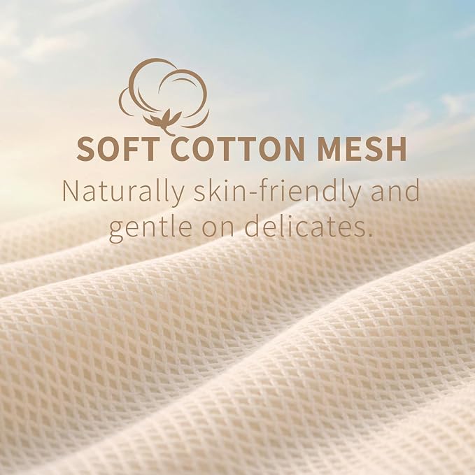 Muchfun Soft Cotton Mesh Laundry Bags for Delicates 12x16 Inches (3 Medium)