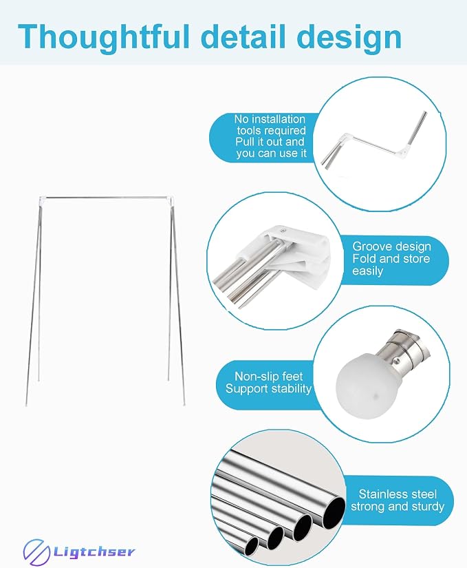 Ligtchser Portable Travel Garment Rack,Collapsible Mini Clothing Rack | Portable, Easy to Store,with Small Space Occupation,This Folding Clothing Rack is Suitable for Travel and Dance.