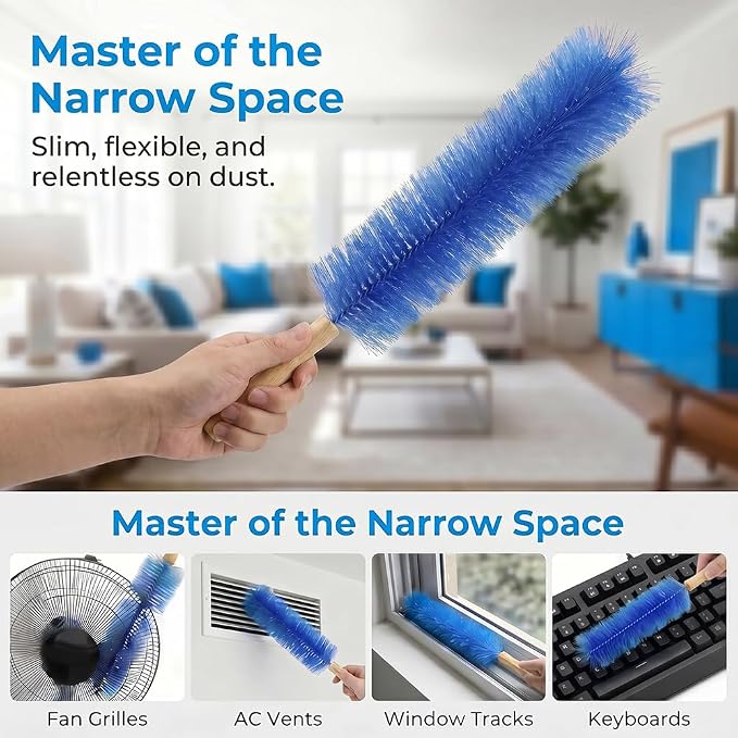 Fan Cleaning Brush, 2026 New Bendable Microfiber Head Dusting Brushes, Reusable Fan Cleaner Brush Dust Remover for Electric Fans, Air Conditioning, Car Vents and Blind
