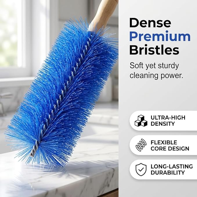 Fan Cleaning Brush, 2026 New Bendable Microfiber Head Dusting Brushes, Reusable Fan Cleaner Brush Dust Remover for Electric Fans, Air Conditioning, Car Vents and Blind，Grey：43cm