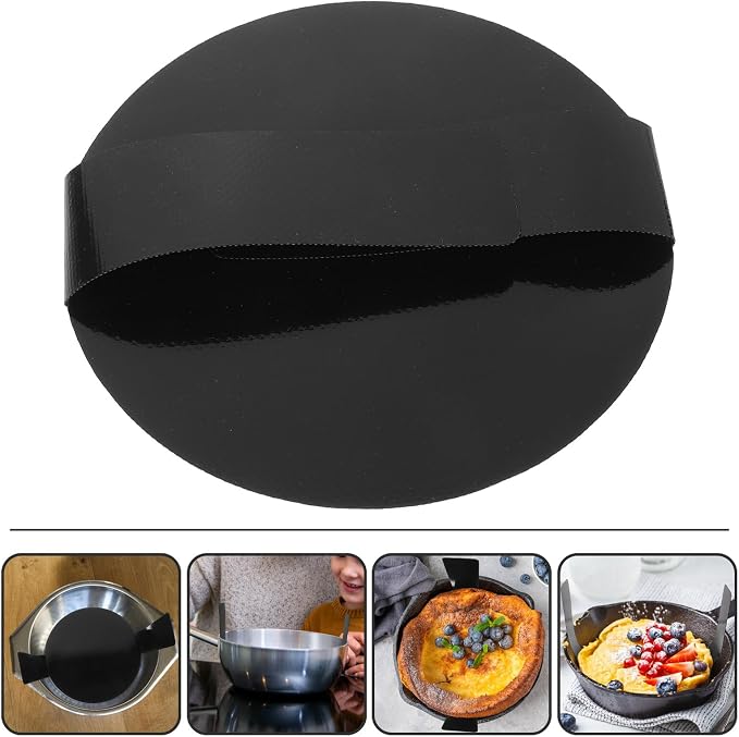 2pcs Black Silicone Bread Sling Baking Mats Heat Resistant Nonstick Small round Baking Pads for Oven Sourdough and Bread