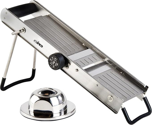 Winco Mandoline Slicer Set, Built-in Blades w/Handguard, S/S