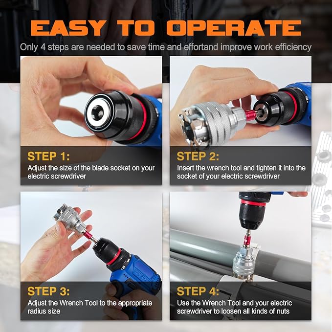 Adjustable Universal Socket Wrench 3/8" Drive, Multi-Function Power Drill Bit Adapter Fits 10-19mm Nuts, Auto Repair Tool for Ratchet, Impact Driver (2 Pack)