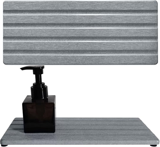 Diatomite Soap Dish, Water Absorbing Stone Tray, Kitchen Sink Organizer, Fast Drying Counter Holder (Grey, 9.5" x 4"/24 x 10cm)