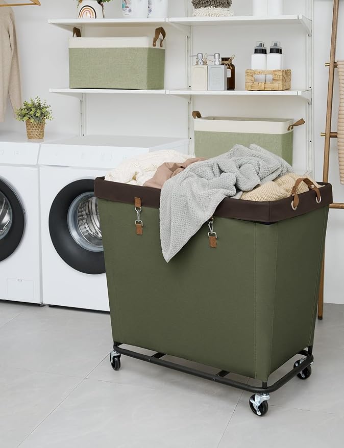 StorageWorks 320L Laundry Basket with Wheels, Rolling Hampers for Clothing