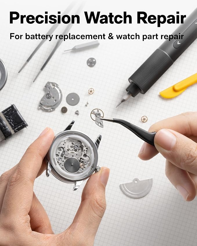 HOTO Precision Screwdriver Set, Repair Kit/w 26 Bits and 10 Repair Tools | 110° Upright Workpad, 0.05/0.2 N·m Torque, LED Light, for Electronics, Phones, Laptops