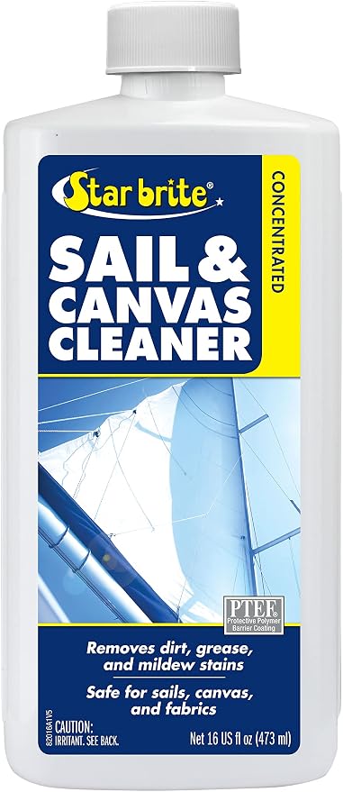 STAR BRITE Concentrated Sail & Canvas Cleaner - Specially Formulated for All Natural & Synthetic Fabrics - Deep Cleans, Protects, Deodorizes - 16 Oz Concentrate Makes 64 OZ of Cleaner (082016)