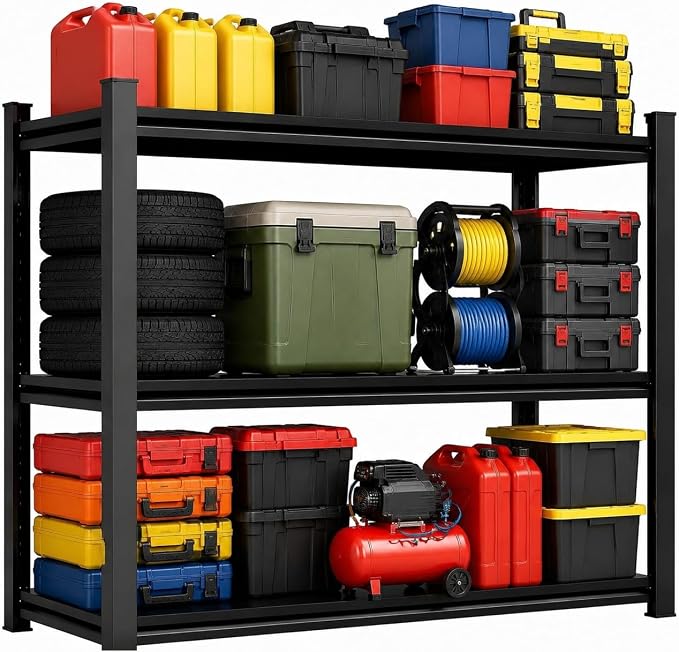 Garage Shelving, Heavy Duty Adjustable Boltless Metal Storage Shelving Units
