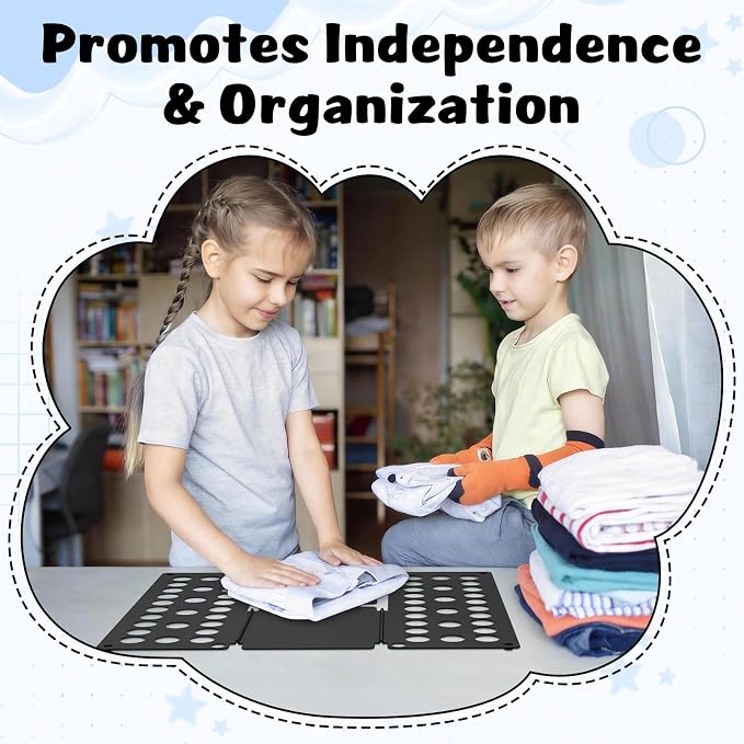 Kids Shirt Folding Board Perfect Size 15.75"x18.9" for Children Black | Child-Size Only