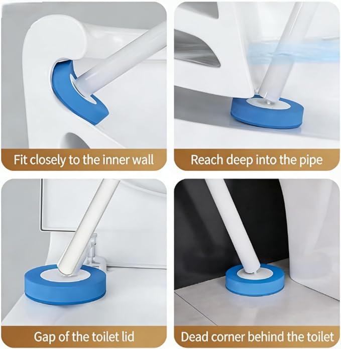 RV Toilet Brush, Wall Mount Bath Cleaning Brush Set, 16 Cleaner Refill | Hands-Free Toilet Bowl Wand Kit, Cleaning System Starter Kit, Bathroom Cleaning System for RV, Sink, Bathtub, Wash Basin
