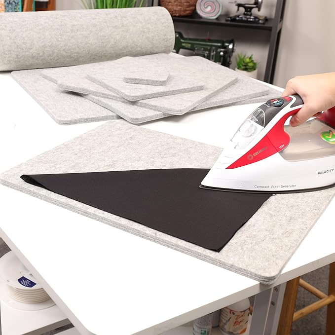 Wool Pressing Mat - Ironing Pad for Quilting & Sewing | Premium 100% New Zealand Felted Wool, by Sew Creative (14-1/3" x 18-7/8")