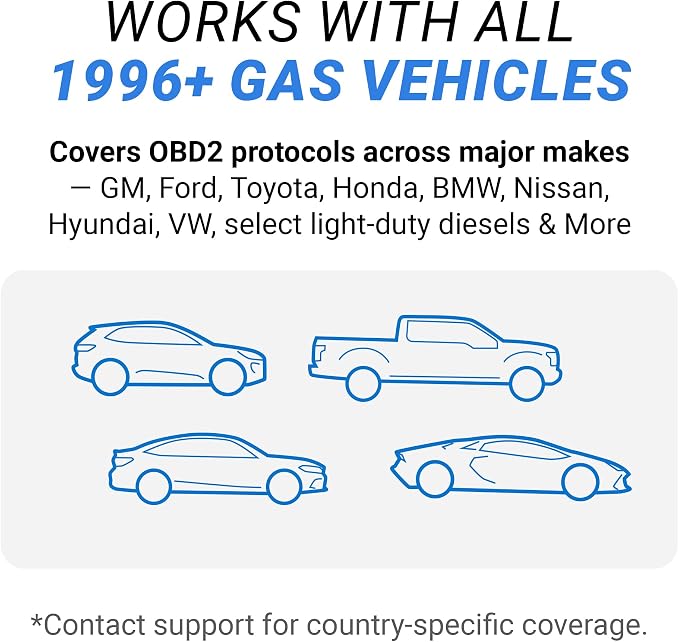 BlueDriver OBD2 Scanner Bluetooth, No Subscription, ABS SRS TPMS | OBDII Diagnostic Scan Tool, Car Scanner & Code Reader, iPhone & Android, Check Engine, Repair Reports, Vehicles 1996+