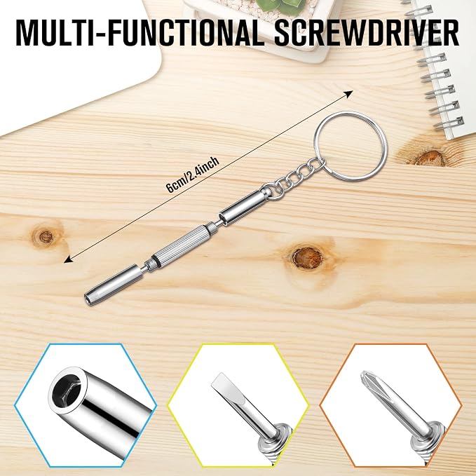 Chumia Watch Screwdriver Set, 13 Pcs Jeweler Micro Screwdriver 0.6-2.0 mm | Flathead & Phillips Tips, 13 Spare Blades, Eyeglasses Electronics Repair Kit