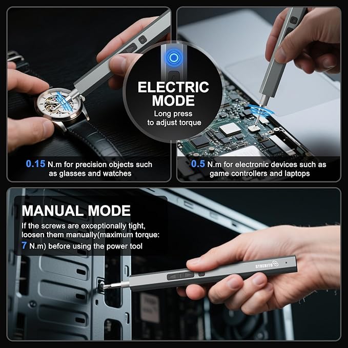 STREBITO Electric Screwdriver, 144-in-1 Precision Screwdriver Set | 120 Magnetic Bits, Organized Storage and Portability, Small Tool Kit for Electronics, PC, Computer and Laptop